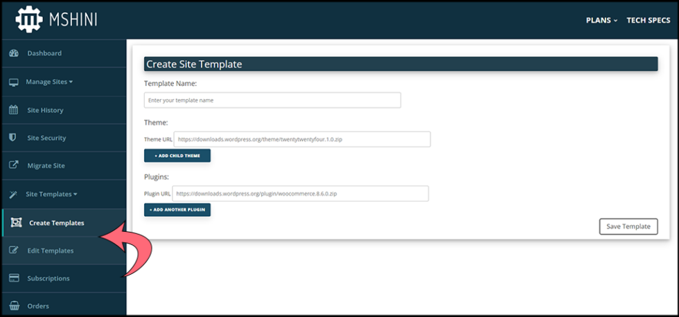 How To Add Site Templates - Mshini Managed WordPress Hosting